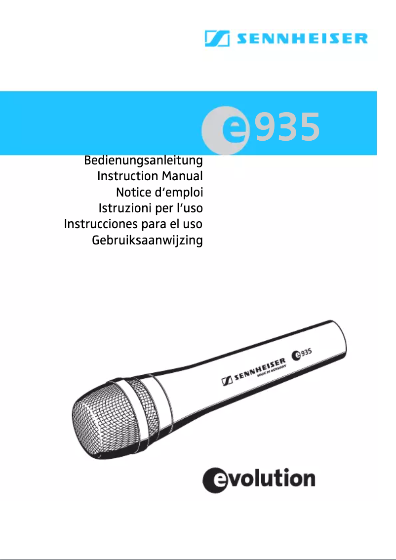 Page 1 de la notice Manuel utilisateur Sennheiser E935
