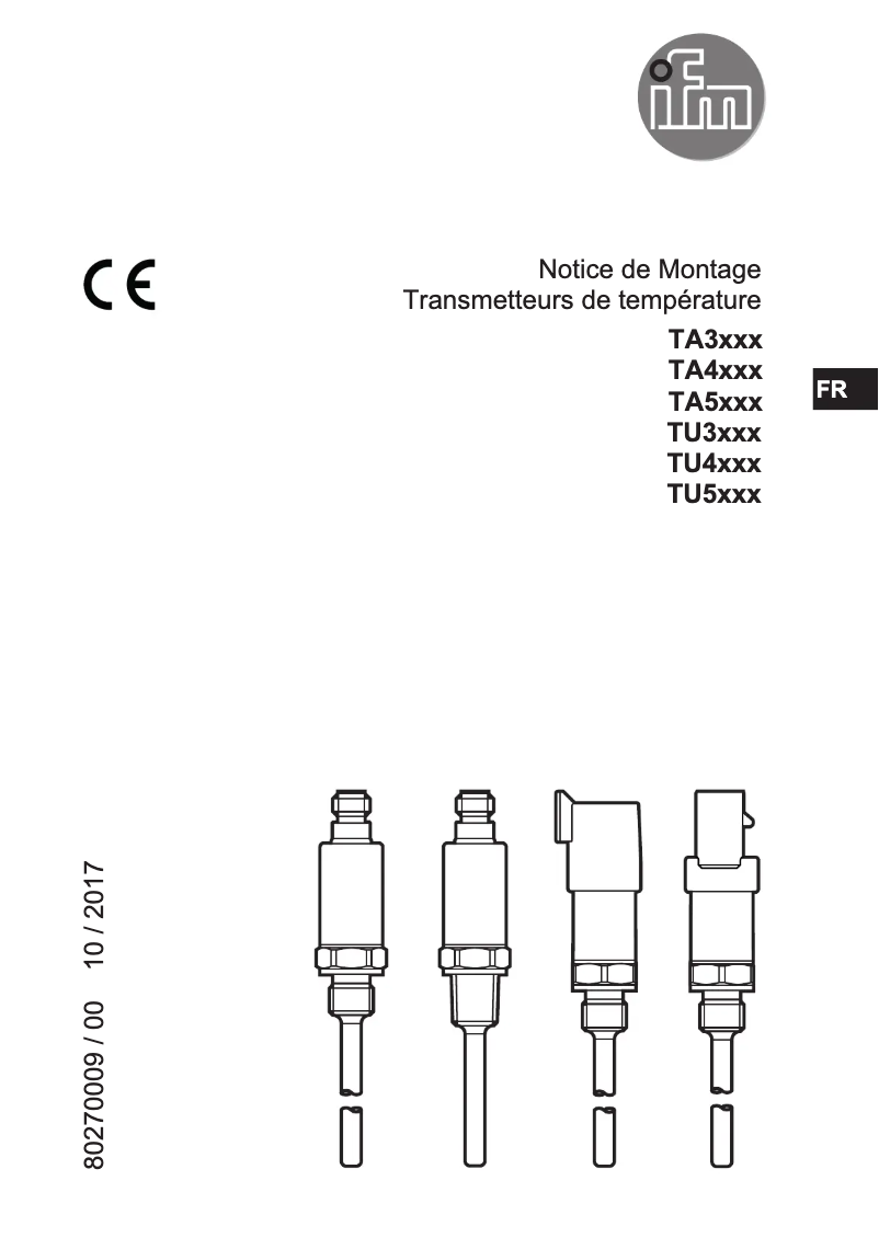 Page 1 de la notice Manuel utilisateur IFM TY0058