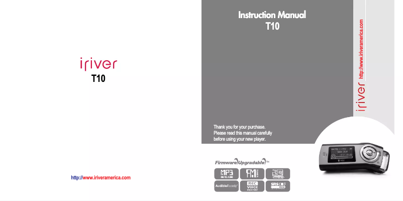 Page n°1 - Manuel utilisateur iRiver T10