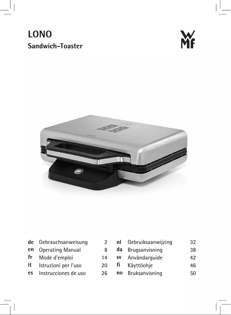 Page n°1 - Manuel utilisateur WMF Lono 04.1515.0011