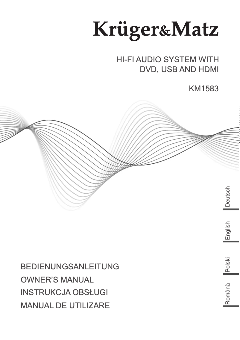 Page n°1 - Manuel utilisateur Krüger&Matz KM 1583