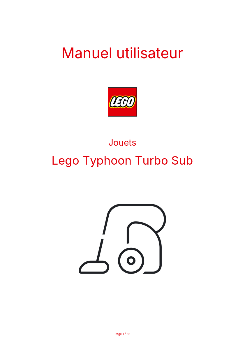 Page n°1 - Manuel utilisateur Lego Typhoon Turbo Sub