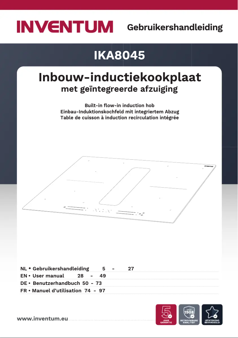 Page 1 de la notice Manuel utilisateur Inventum IKA8045
