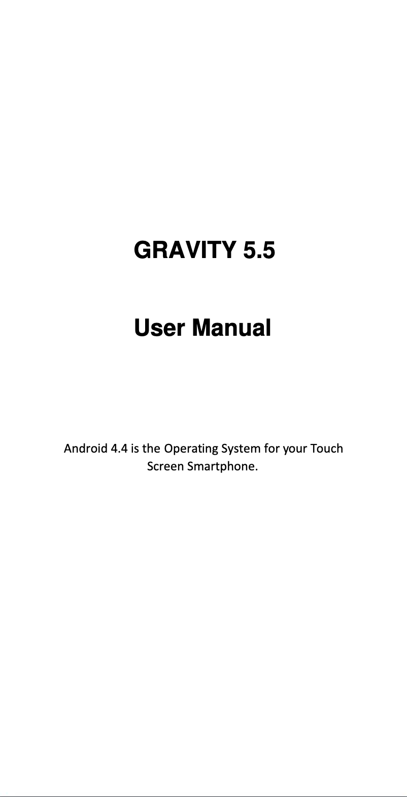 Image de la première page du manuel de l'appareil Gravity 5.5