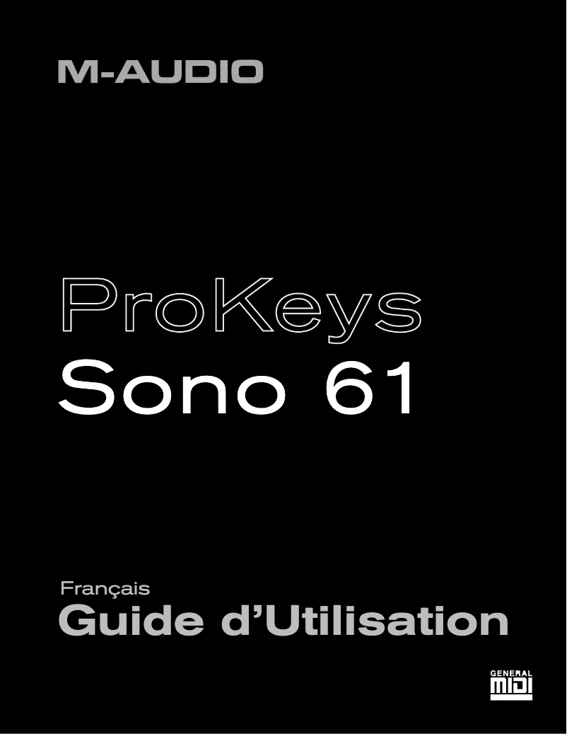 Page n°1 - Manuel utilisateur M-Audio ProKeys Sono 61