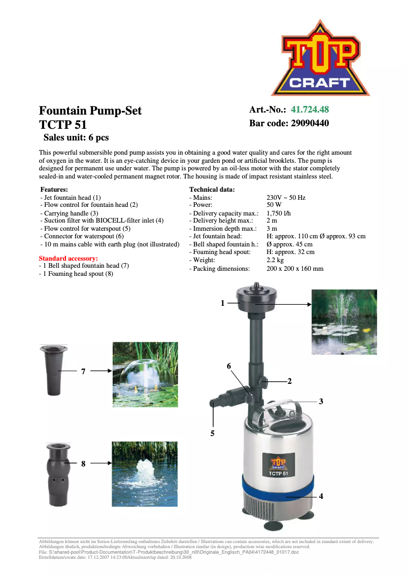 First page image of the manual for TCTP 51