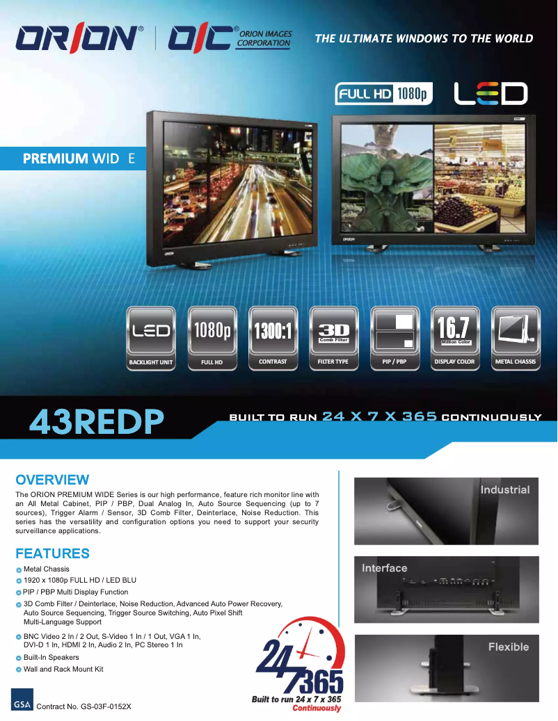 Page 1 de la notice Manuel utilisateur Orion 43REDP