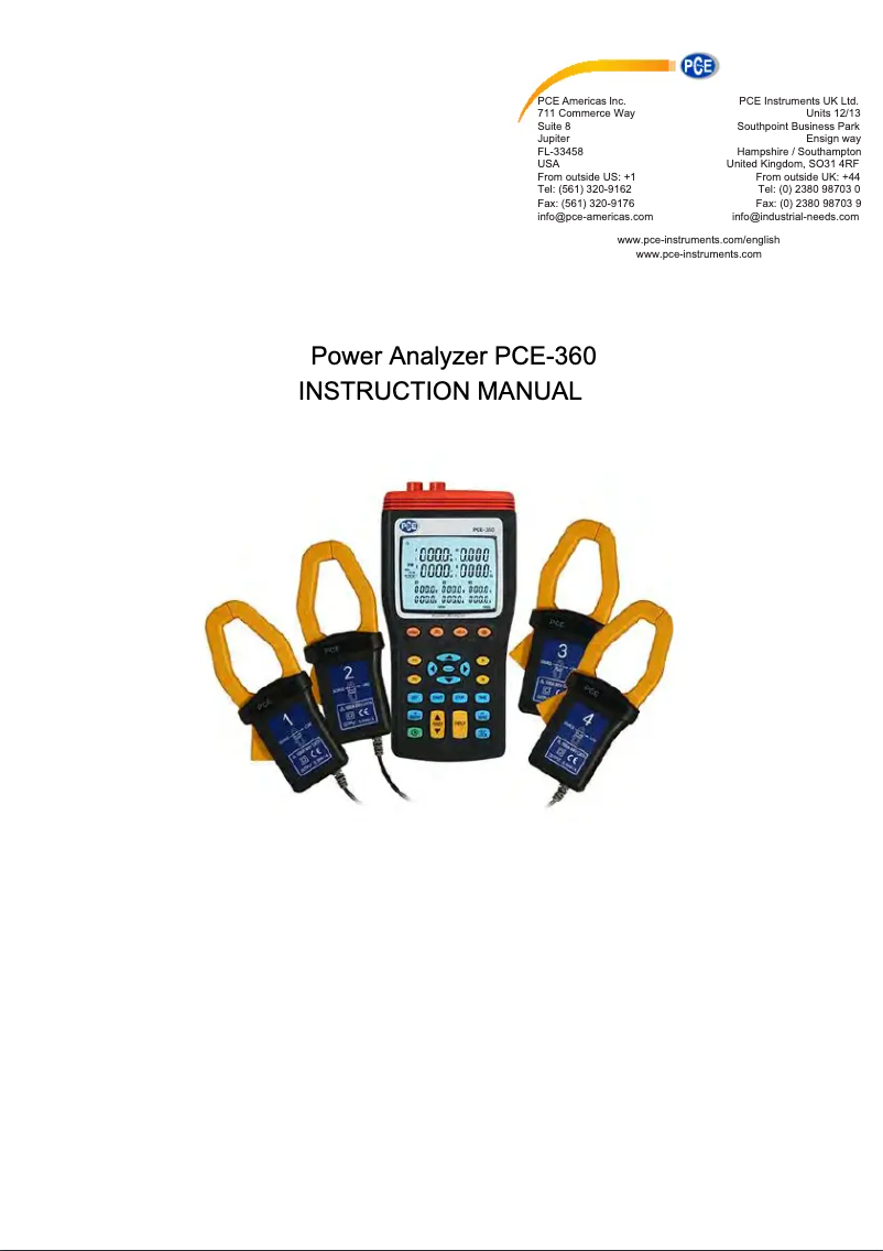 Página 1 del manual Manual de usuario PCE Instruments PCE-360