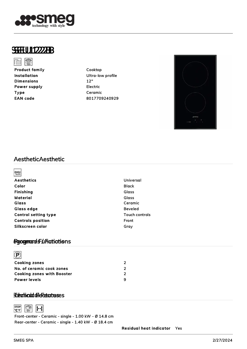 Image de la première page du manuel de l'appareil SEU122B