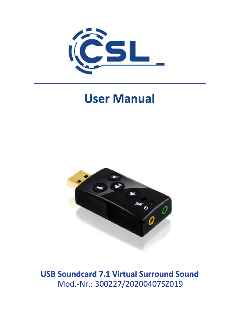 Page 1 de la notice Manuel utilisateur CSL 300227