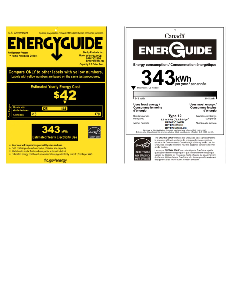 Página 1 del manual Etiqueta energética Danby DPF073C2WDB
