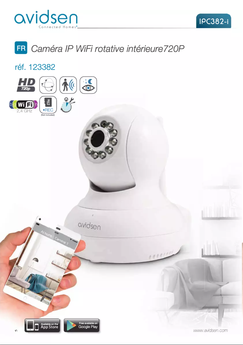 Page 1 de la notice Manuel utilisateur Avidsen 123382 WiFi