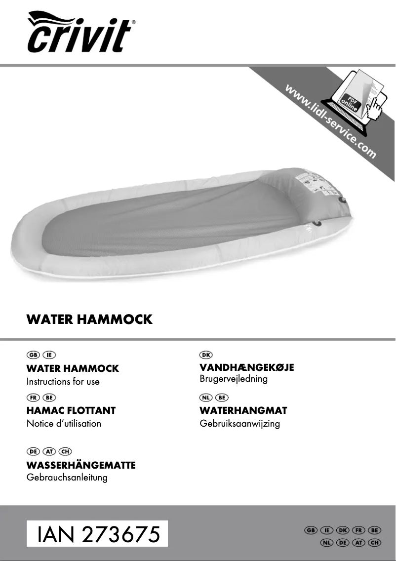 Page 1 de la notice Manuel utilisateur Crivit IAN 273675