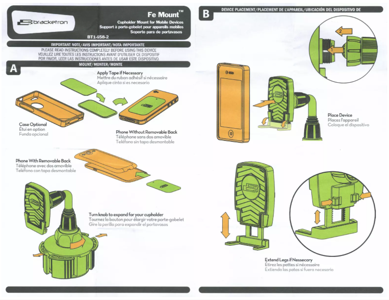 Page n°1 - Manuel utilisateur Bracketron Fe Mount
