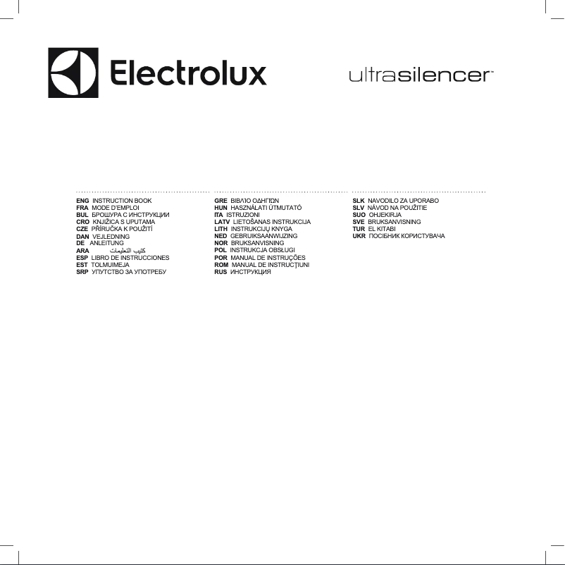 Page n°1 - Manuel utilisateur Electrolux UltraSilencer EUS87DBM