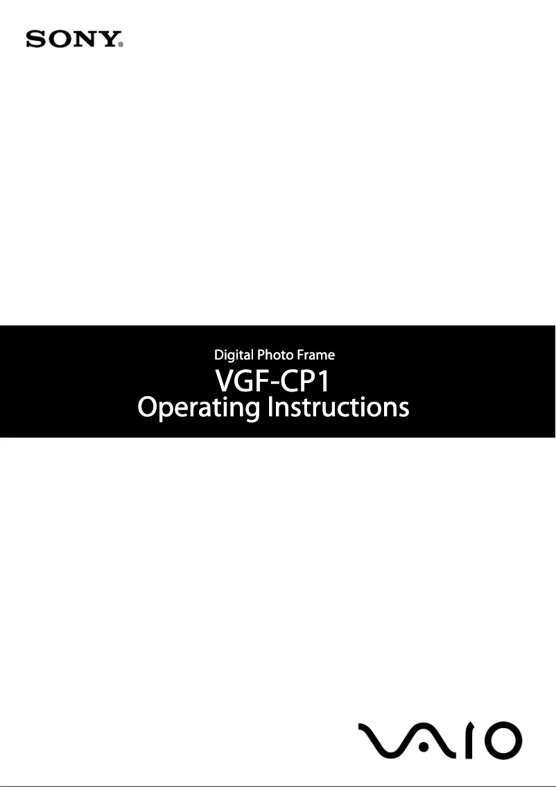 Page 1 de la notice Manuel utilisateur Sony VGF-CP1