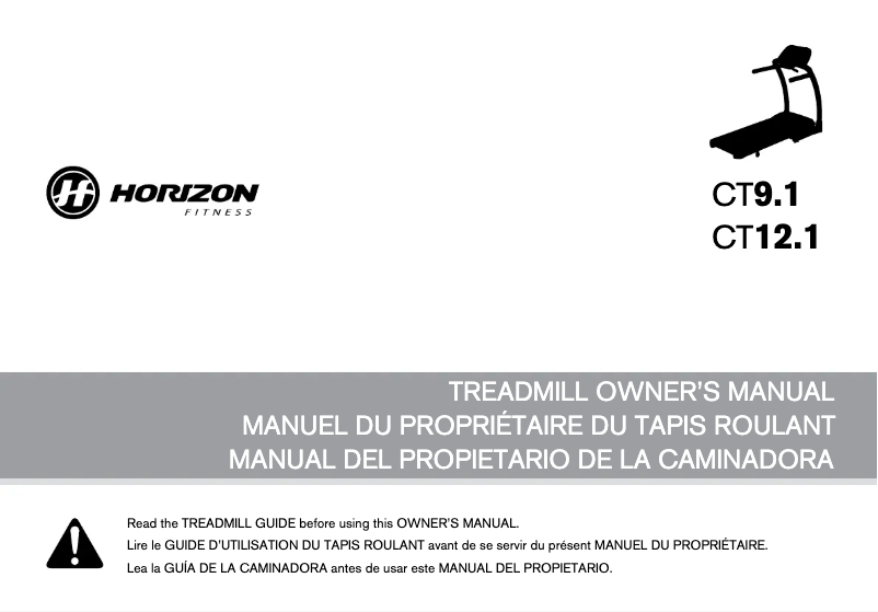 Página 1 del manual Manual de usuario Horizon Fitness CT12.1