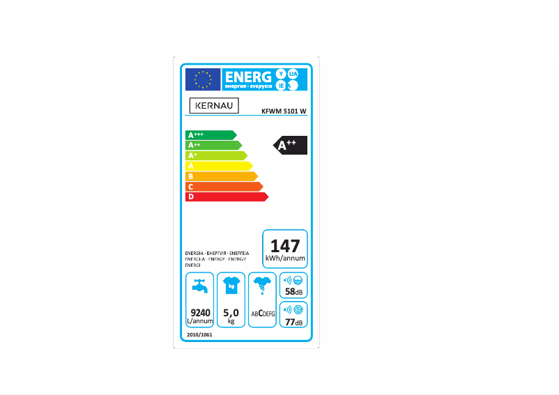 Page n°1 - Label énergétique Kernau KFWM 5101 W