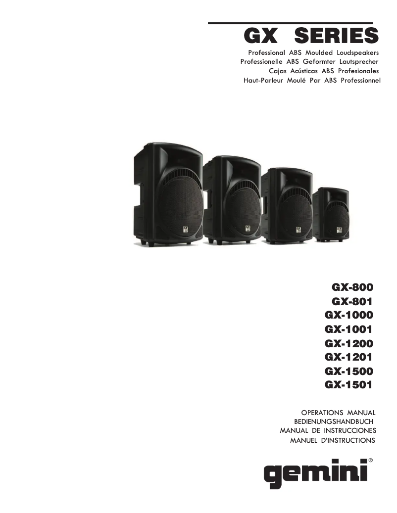Page n°1 - Manuel utilisateur Gemini GX-800