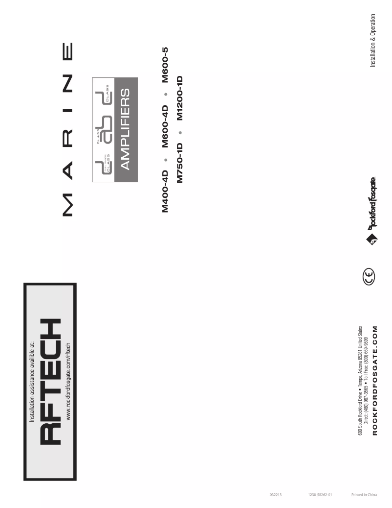 Image de la première page du manuel de l'appareil Marine M600-5