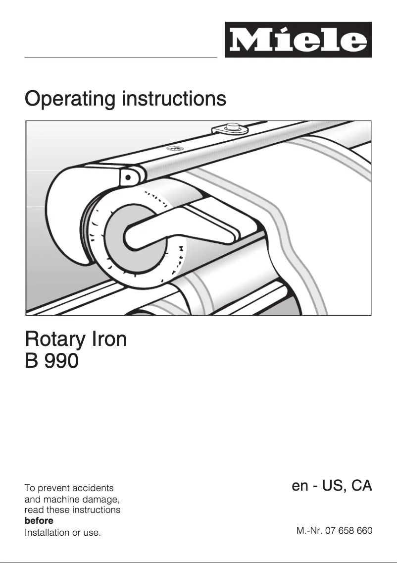 Page 1 de la notice Manuel utilisateur Miele B990