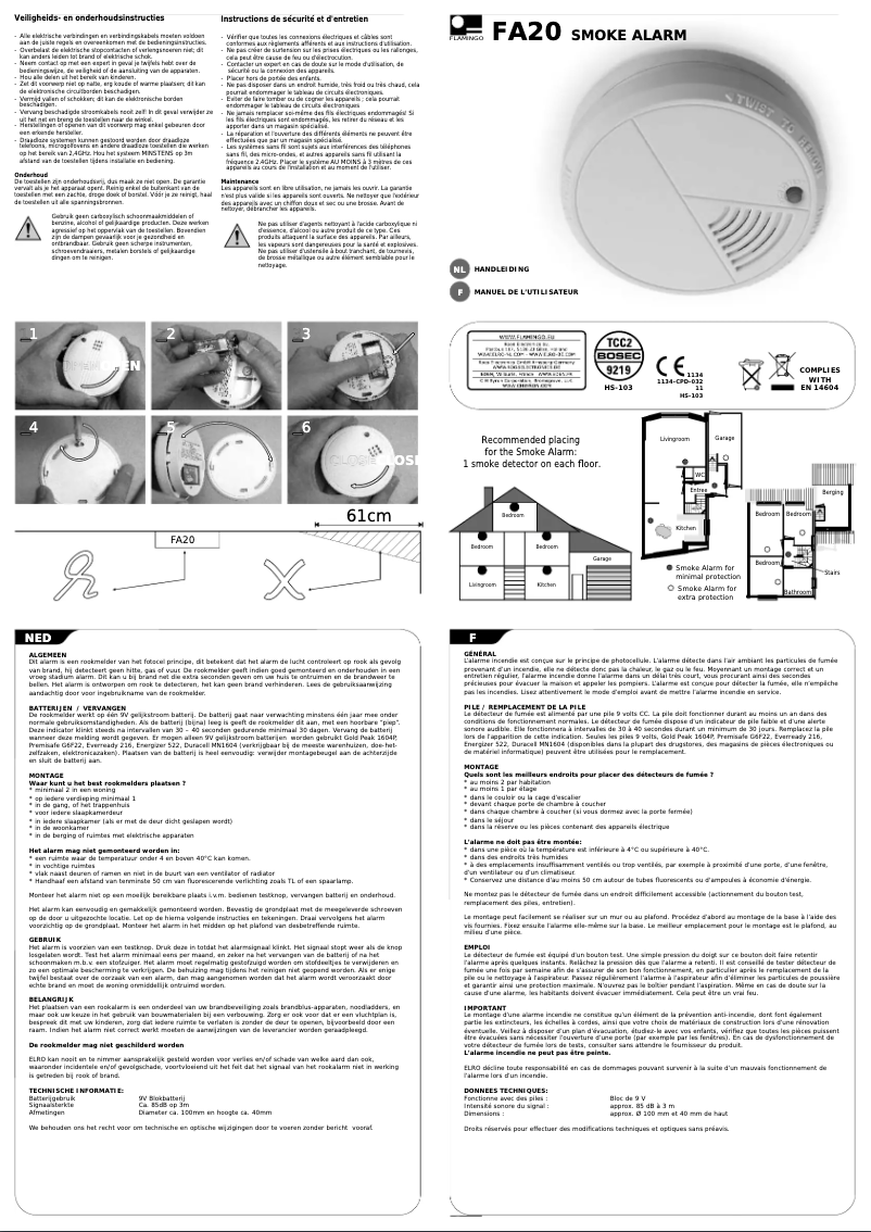 Page 1 de la notice Manuel utilisateur Flamingo FA20