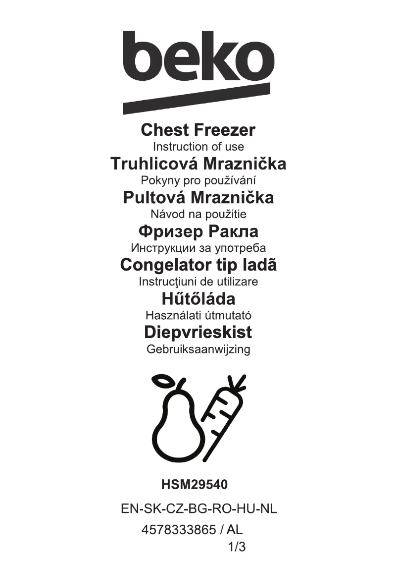Page 1 de la notice Manuel utilisateur Beko HSM29540