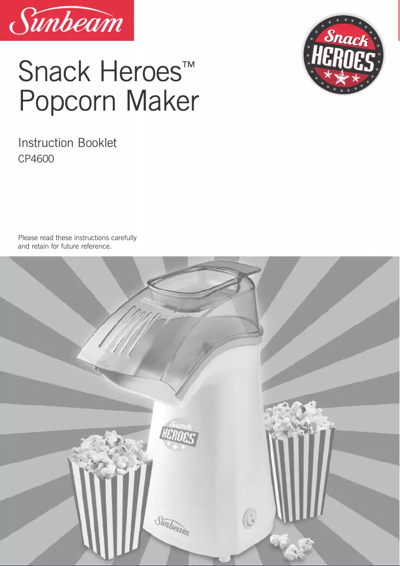 Page 1 de la notice Manuel utilisateur Sunbeam Snack Heroes CP4600