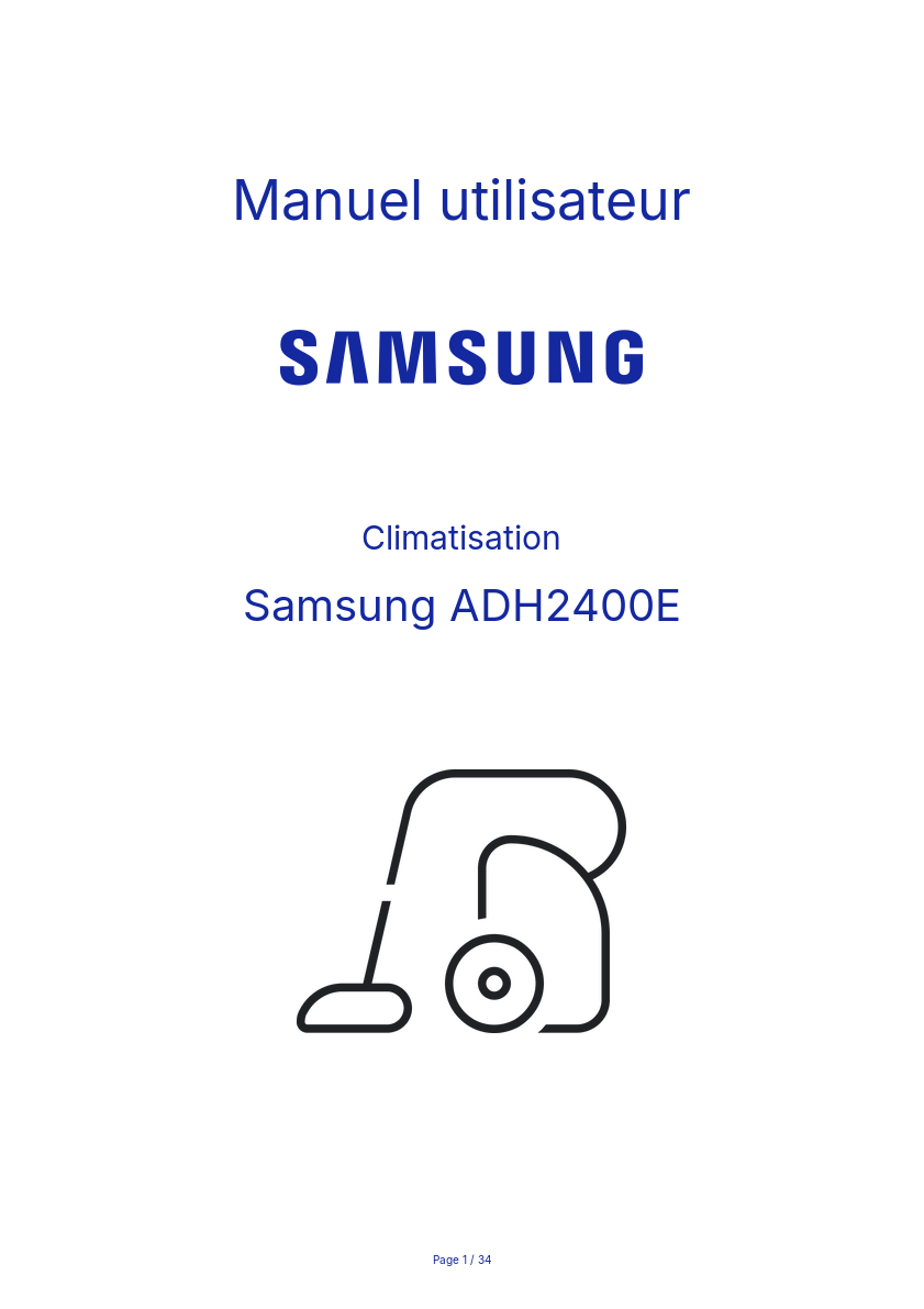 Page n°1 - Manuel utilisateur Samsung ADH2400E