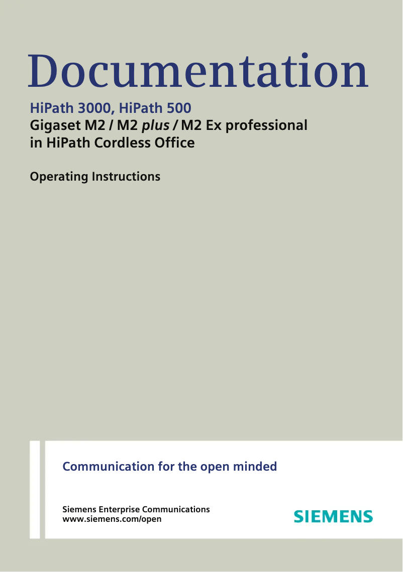 Page 1 de la notice Manuel utilisateur Siemens Gigaset M2 professional