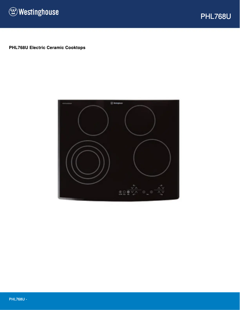 Page 1 de la notice Manuel utilisateur Westinghouse PHL768U