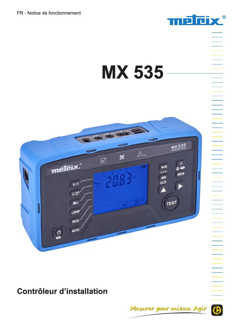 Page n°1 - Manuel utilisateur Metrix MX535