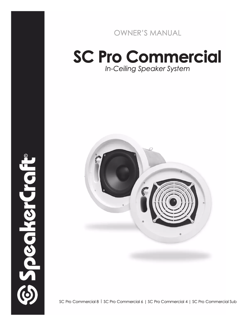Page 1 de la notice Manuel utilisateur SpeakerCraft SC Pro Commercial 6