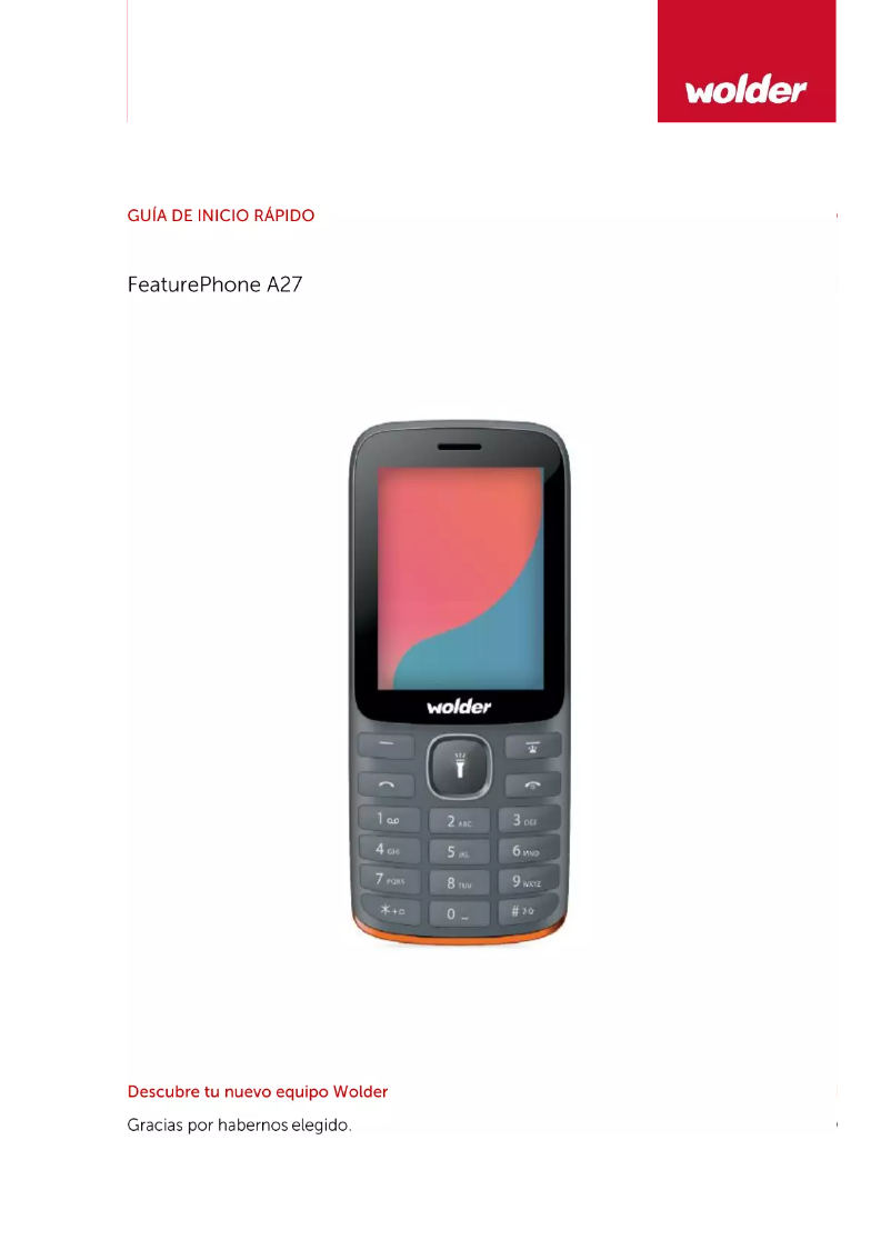 Page 1 de la notice Manuel utilisateur Wolder A27