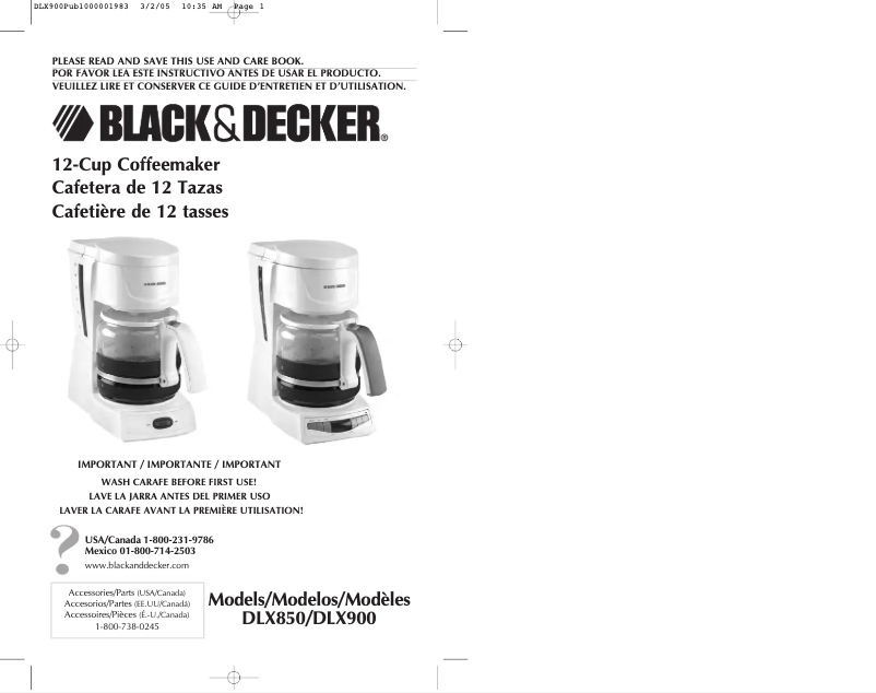 Page 1 de la notice Manuel utilisateur Black & Decker DLX900