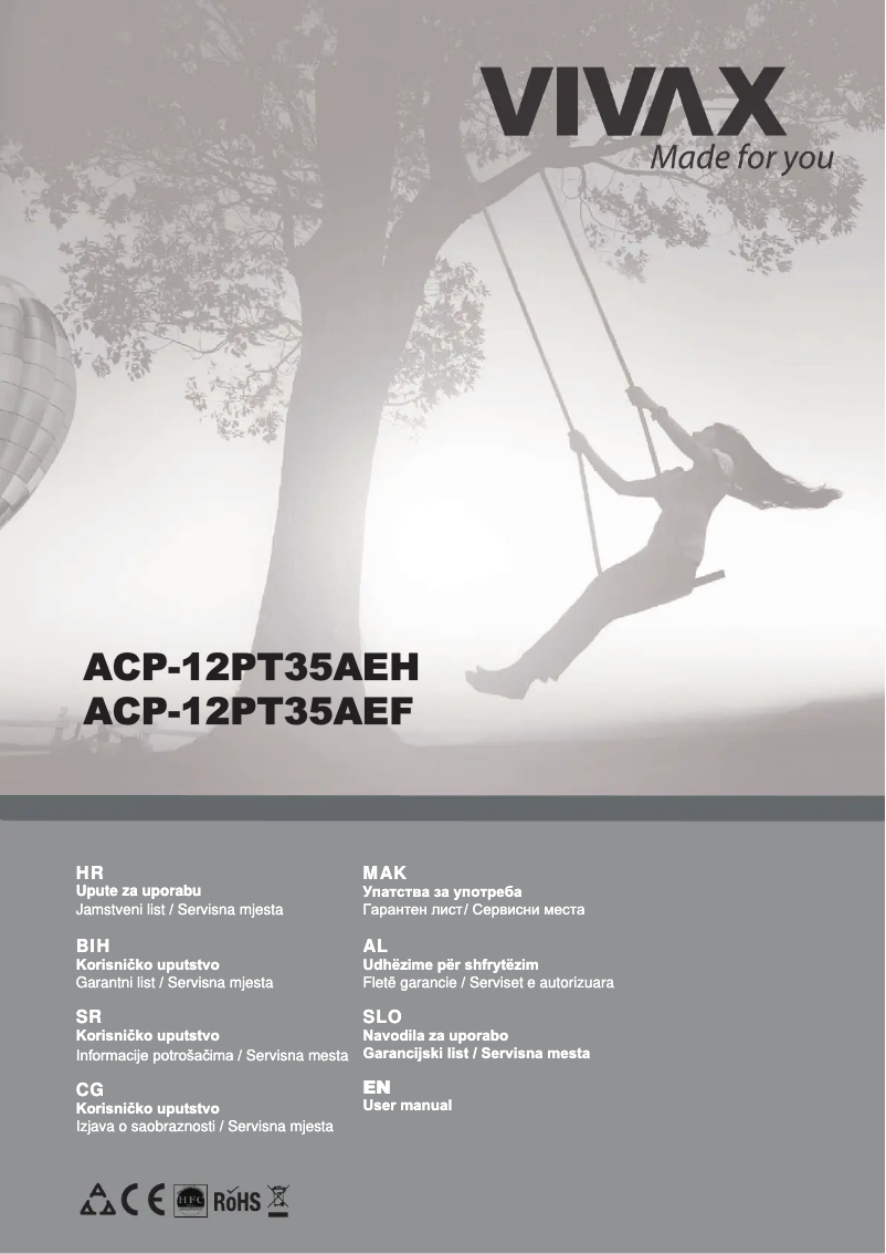 Page 1 de la notice Manuel utilisateur Vivax ACP-12PT35AEFs R290