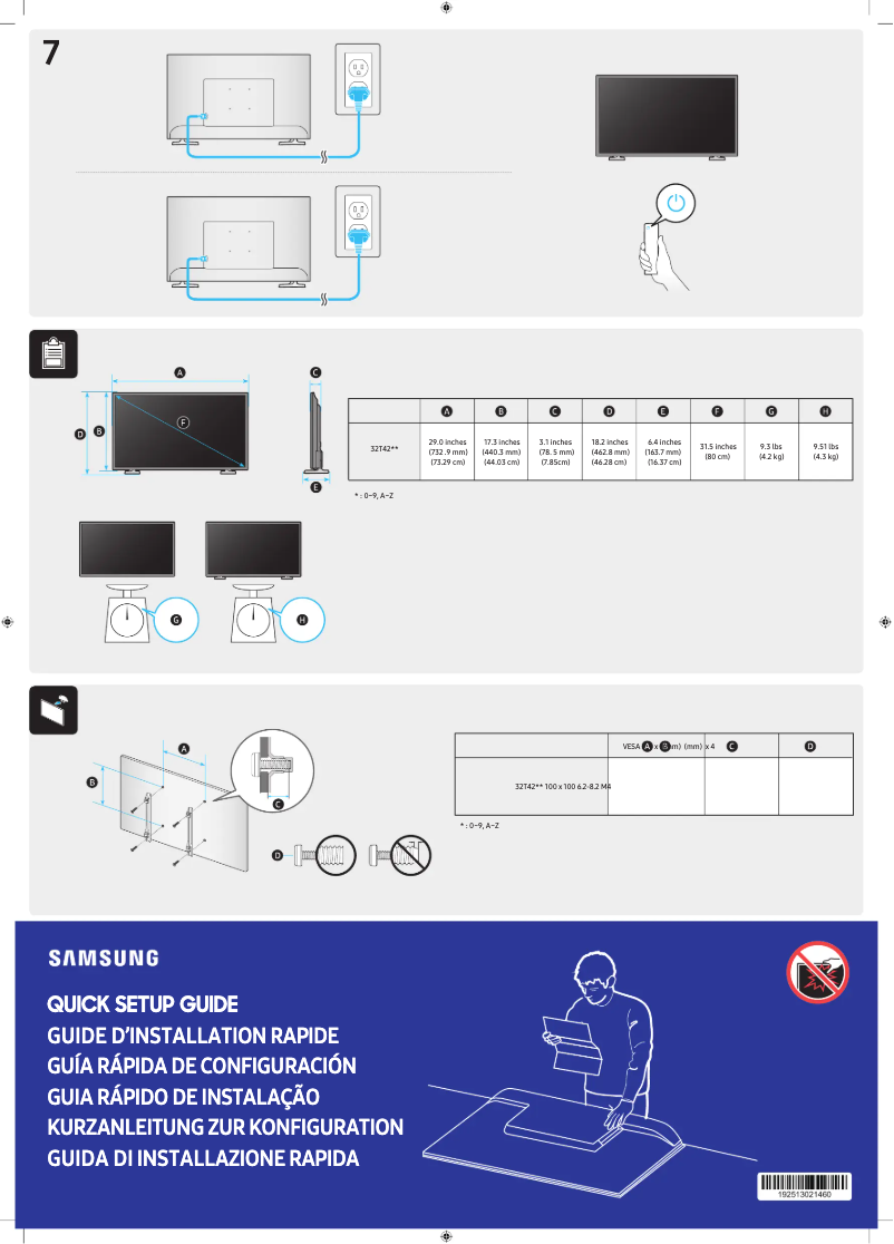 Page 1 de la notice Manuel utilisateur Samsung UN32T4202AP