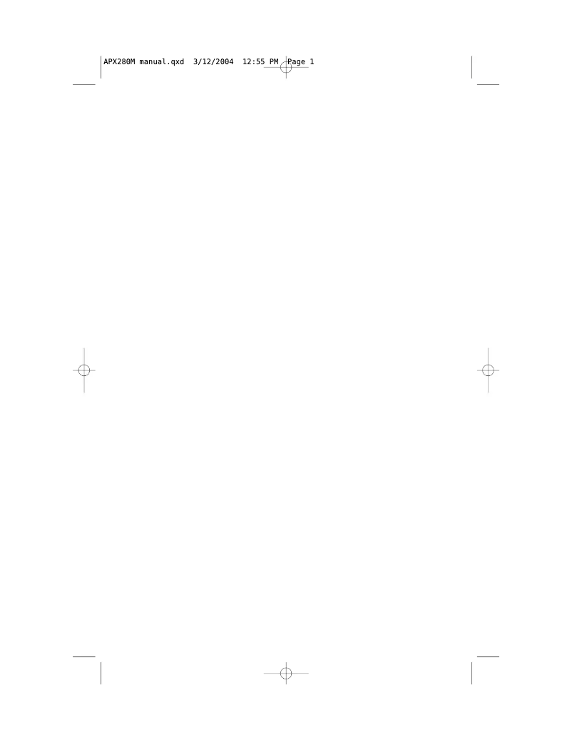 Image de la première page du manuel de l'appareil APX280M