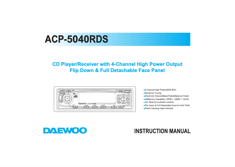 Image de la première page du manuel de l'appareil ACP-5040