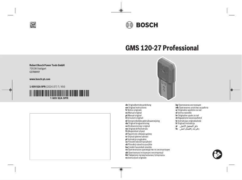 Página 1 del manual Manual de usuario Bosch GMS 120-27 Professional