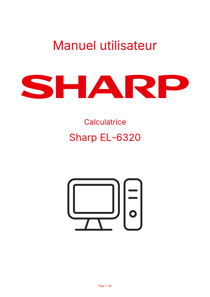 Page n°1 - Manuel utilisateur Sharp EL-6320