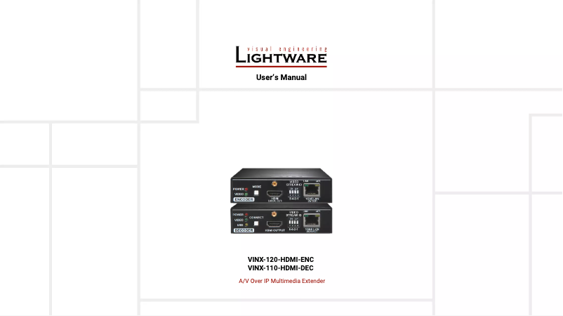 Page 1 de la notice Manuel utilisateur Lightware VINX-110-HDMI-DEC