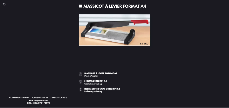 Page 1 de la notice Manuel utilisateur Lervia KH 4477