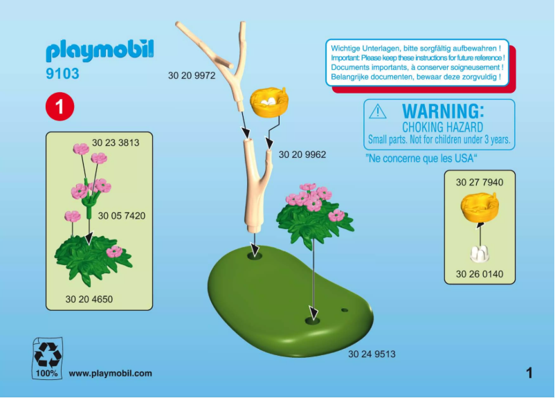 Page n°1 - Manuel utilisateur Playmobil 9103