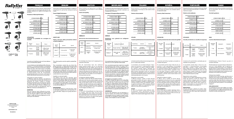 Page 1 de la notice Manuel utilisateur BaByliss Power Pro 6704Ε