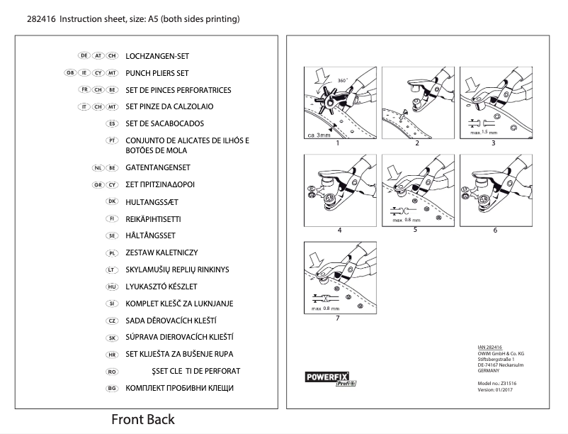 Página 1 del manual Manual de usuario Powerfix Z31516