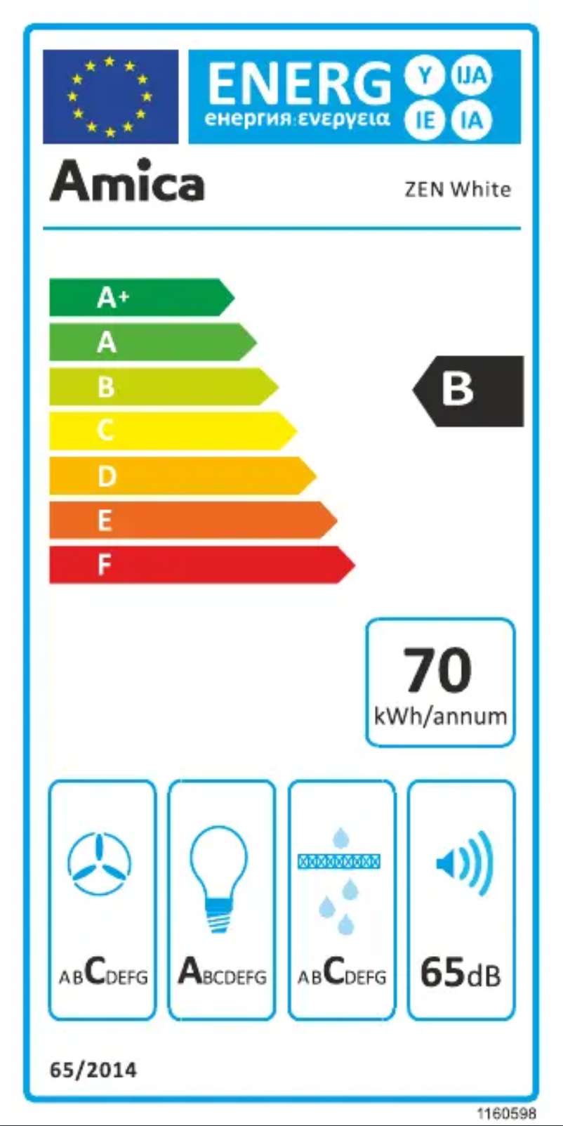 Página 1 del manual Etiqueta energética Amica ZEN White