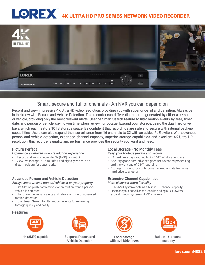 Page n°1 - Fiche technique Lorex N882A63B