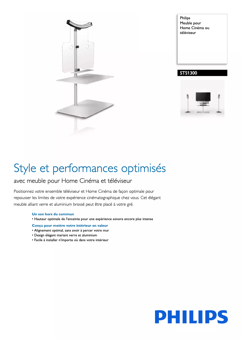 Page n°1 - Fiche technique Philips STS1300