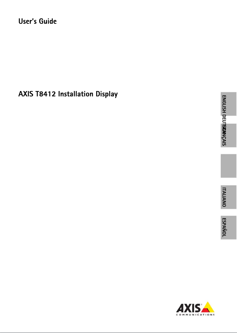 Page n°1 - Manuel utilisateur Axis T8412